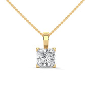 2 Carat Princess Diamond Pendant Necklace (Without Chain)