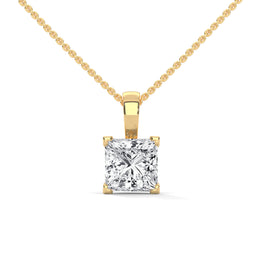 2 Carat Princess Diamond Pendant Necklace (Without Chain)