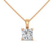 2 Carat Princess Diamond Pendant Necklace (Without Chain)