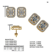 Baguette & Round Diamond Stud Earrings | 0.58 ct Lab-Grown Diamonds