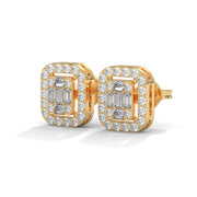 Baguette & Round Diamond Stud Earrings | 0.58 ct Lab-Grown Diamonds