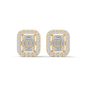Baguette & Round Diamond Stud Earrings | 0.58 ct Lab-Grown Diamonds
