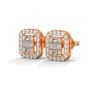 Baguette & Round Diamond Stud Earrings | 0.58 ct Lab-Grown Diamonds