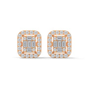 Baguette & Round Diamond Stud Earrings | 0.58 ct Lab-Grown Diamonds