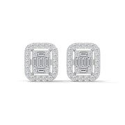 Baguette & Round Diamond Stud Earrings | 0.58 ct Lab-Grown Diamonds