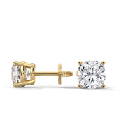 Cushion-Cut Diamond Solitaire Stud Earrings | 2.50 ct Total