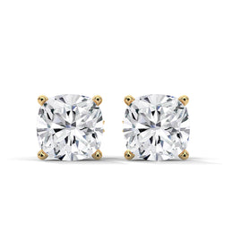 Cushion-Cut Diamond Solitaire Stud Earrings | 2.50 ct Total