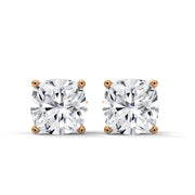 Cushion-Cut Diamond Solitaire Stud Earrings | 2.50 ct Total