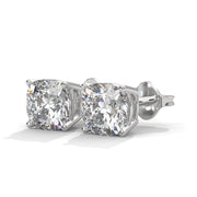 Cushion-Cut Diamond Solitaire Stud Earrings | 2.50 ct Total