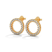 Pavé Open Circle Diamond Stud Earrings | Lab-Grown Diamonds