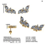 Pair of Lab-Grown Diamond Climber Earrings