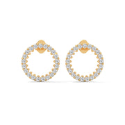 Pavé Open Circle Diamond Stud Earrings | Lab-Grown Diamonds