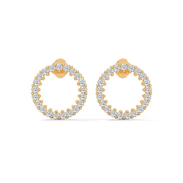 Pavé Open Circle Diamond Stud Earrings | Lab-Grown Diamonds