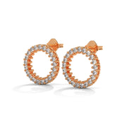 Pavé Open Circle Diamond Stud Earrings | Lab-Grown Diamonds