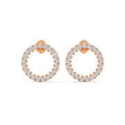 Pavé Open Circle Diamond Stud Earrings | Lab-Grown Diamonds
