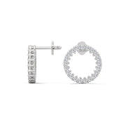 Pavé Open Circle Diamond Stud Earrings | Lab-Grown Diamonds