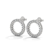 Pavé Open Circle Diamond Stud Earrings | Lab-Grown Diamonds