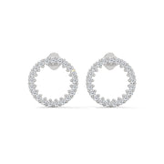 Pavé Open Circle Diamond Stud Earrings | Lab-Grown Diamonds