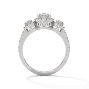 Diamond Halo Trilogy Ring