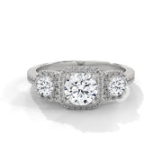 Diamond Halo Trilogy Ring