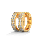 Double-Row Pavé Diamond Huggie Hoops | Lab-Grown Diamonds
