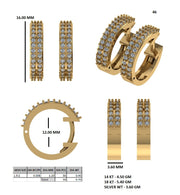 Double-Row Pavé Diamond Huggie Hoops | Lab-Grown Diamonds