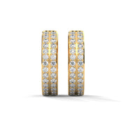 Double-Row Pavé Diamond Huggie Hoops | Lab-Grown Diamonds