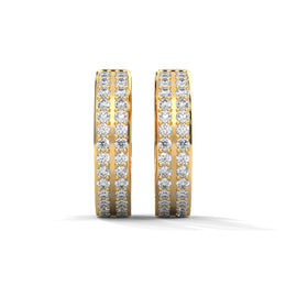 Double-Row Pavé Diamond Huggie Hoops | Lab-Grown Diamonds