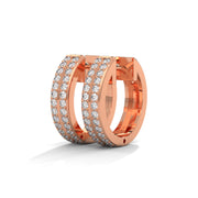 Double-Row Pavé Diamond Huggie Hoops | Lab-Grown Diamonds