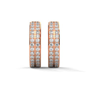 Double-Row Pavé Diamond Huggie Hoops | Lab-Grown Diamonds