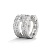 Double-Row Pavé Diamond Huggie Hoops | Lab-Grown Diamonds