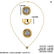 Earthy Solitaire Diamond Pendant (Without Chain)