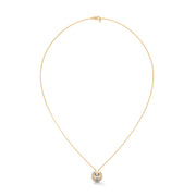 Elegant Oval Pendant with Diamond Halo Design