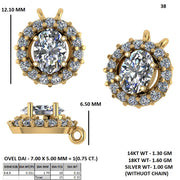 Elegant Oval Pendant with Diamond Halo Design