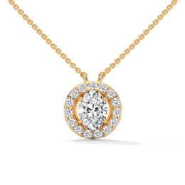 Elegant Oval Pendant with Diamond Halo Design