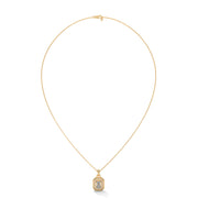 Emerald Lab Grown Diamond Pendant with Halo Setting