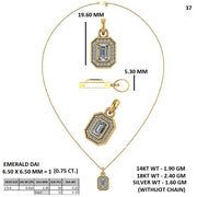 Emerald Lab Grown Diamond Pendant with Halo Setting