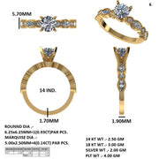 Enchanted Crown Solitaire Ring | 1.25 ct Cushion Diamond