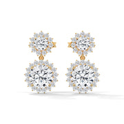 Floral Diamond Stud Earrings | Marquise & Round Diamonds