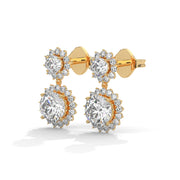 Floral Diamond Stud Earrings | Marquise & Round Diamonds