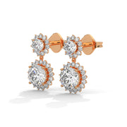 Floral Diamond Stud Earrings | Marquise & Round Diamonds