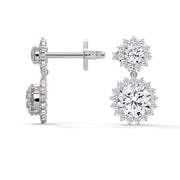 Floral Diamond Stud Earrings | Marquise & Round Diamonds