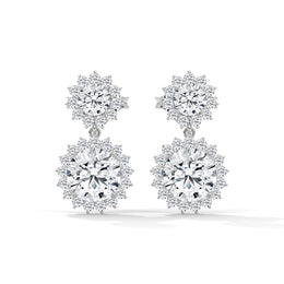 Floral Diamond Stud Earrings | Marquise & Round Diamonds