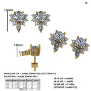 Floral Halo Drop Diamond Earrings