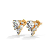 Floral Halo Drop Diamond Earrings