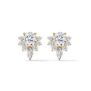 Floral Halo Drop Diamond Earrings