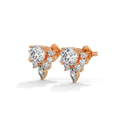 Floral Halo Drop Diamond Earrings