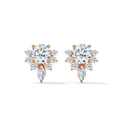 Floral Halo Drop Diamond Earrings