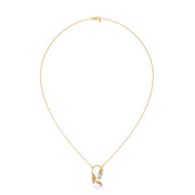 Marquise Lab Diamond Leaf Design Necklace with Chain