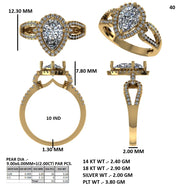 Pear-Cut 2.00 ct Diamond Ring | Lab-Grown Halo Engagement Ring